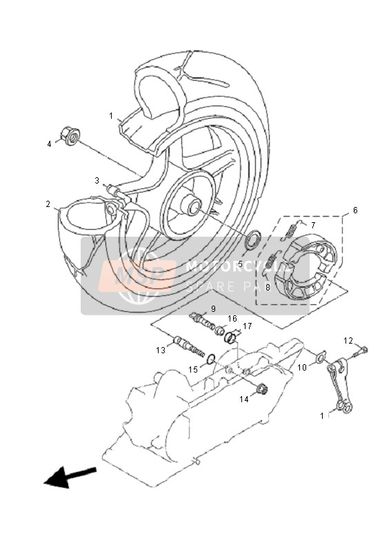 Yamaha YW125 BWS 2010 Rueda trasera para un 2010 Yamaha YW125 BWS